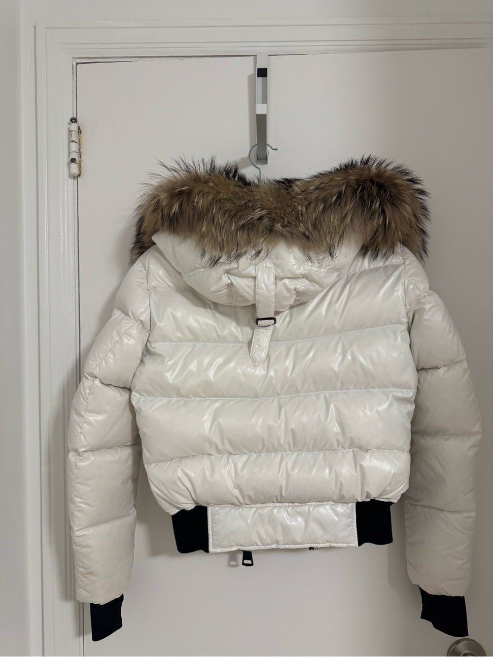 SAM. Off-White Quilted Puffer Jacket with Fur-Trim Hood - Picture 2 of 5